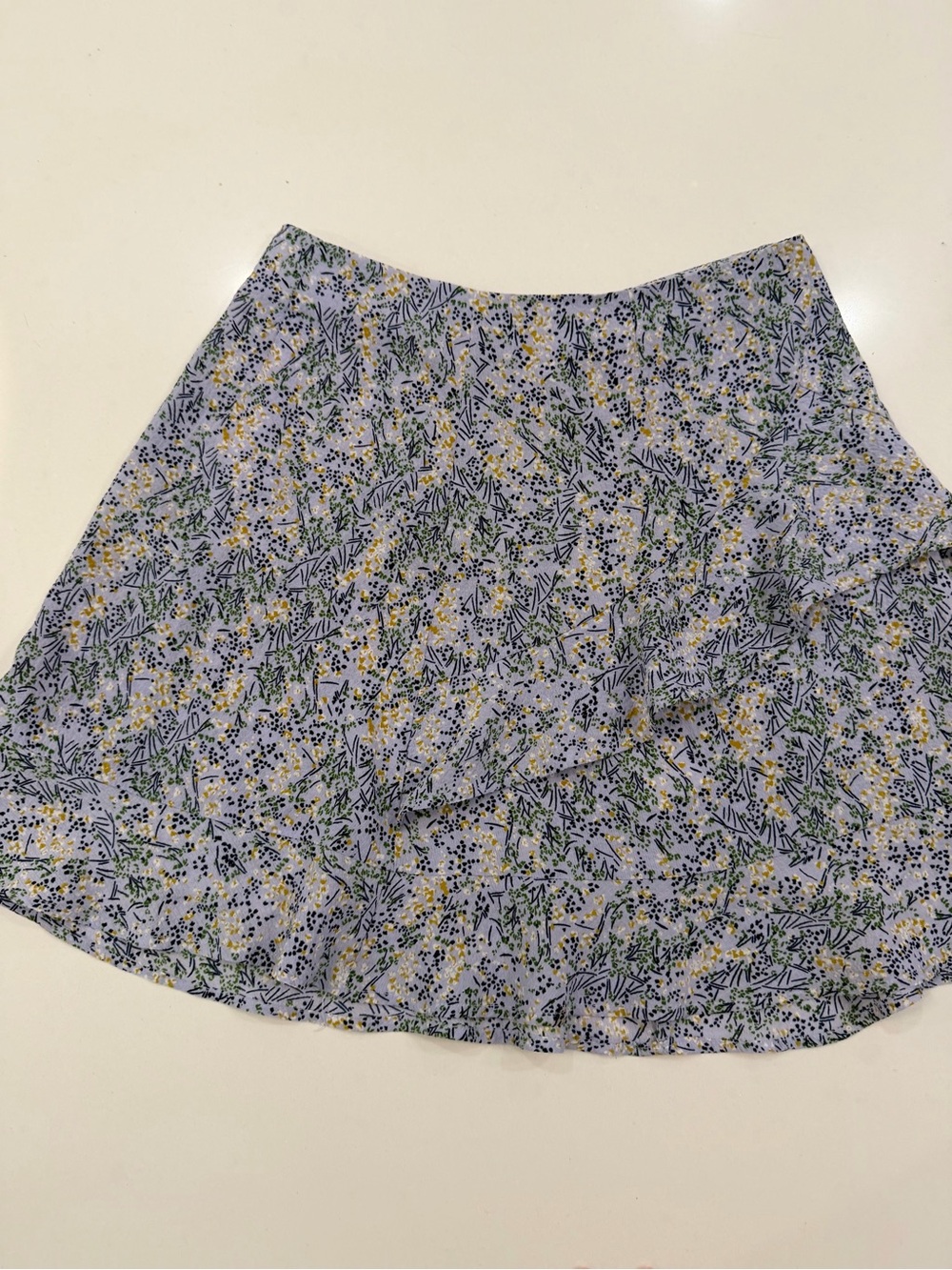 The Fifth Label Lavender Floral Circle Skirt with Yellow & Green Accents